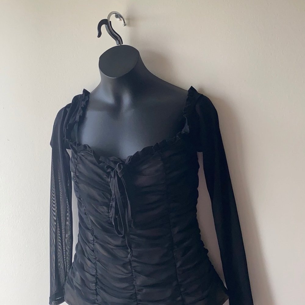 Wet Seal Lace Mesh Bodysuit